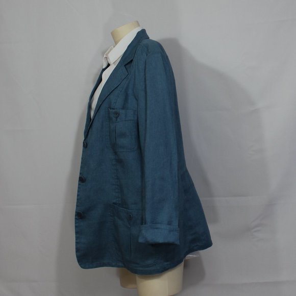 Lauren Ralf Lauren men  Elegant Blue Blazer Patch Pockets Button Closure Sz14/XL - Picture 2 of 8
